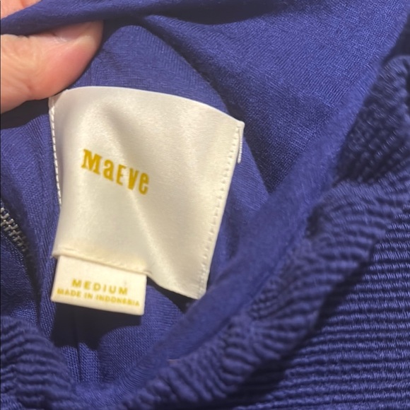 Maeve Blue Sheath Mini Dress V-Neck Sleeveless - Picture 2 of 8